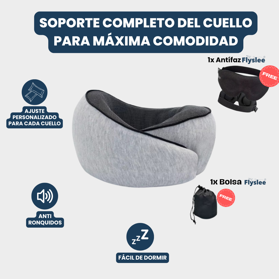 Cojín de Viaje Ergonómico Soporte Cuello 360°
