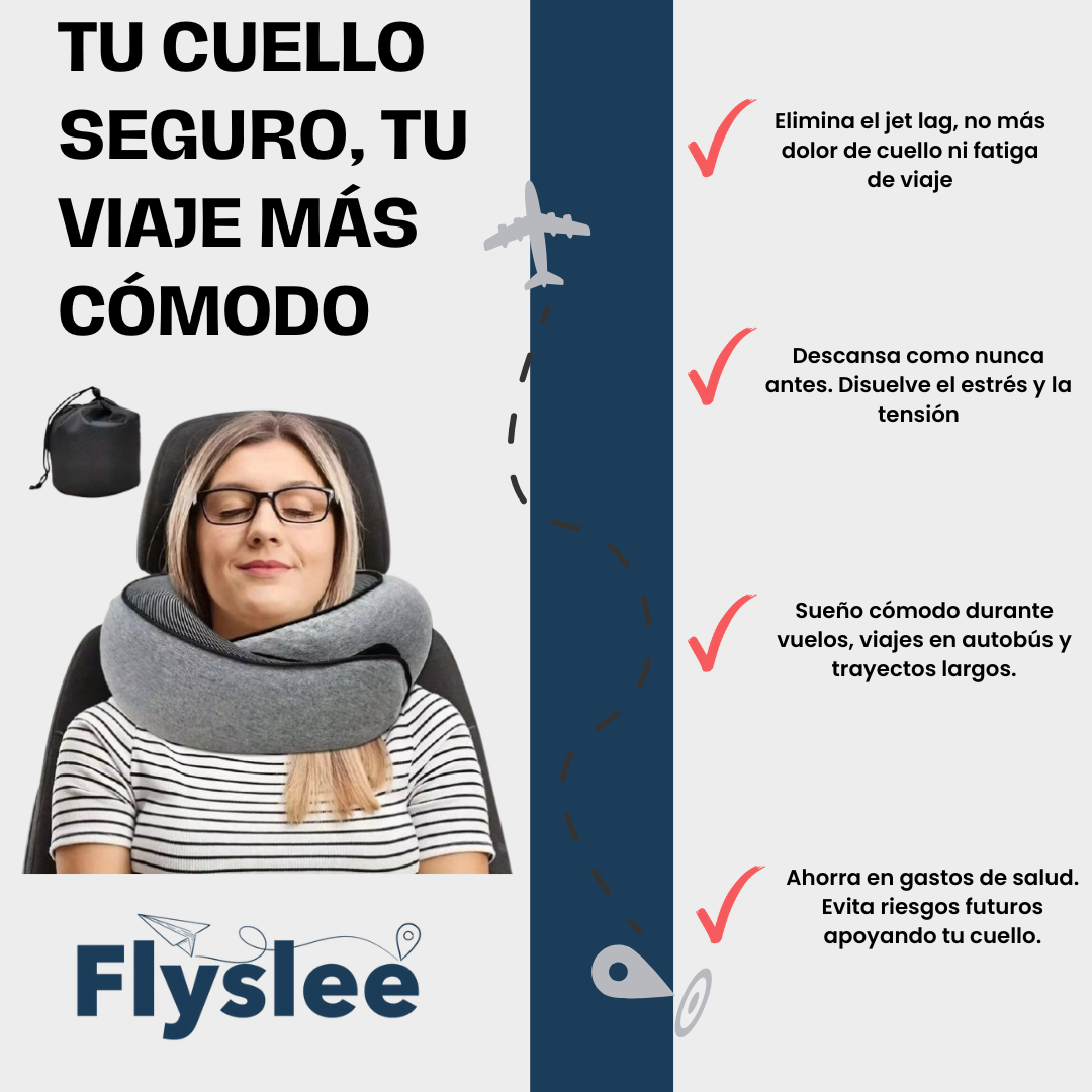 Cojín de Viaje Ergonómico Soporte Cuello 360°